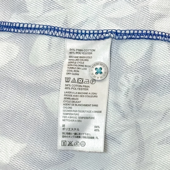 Tommy Bahama Polo Shirt Blue Floral Hawaiian Print - Picture 11 of 11